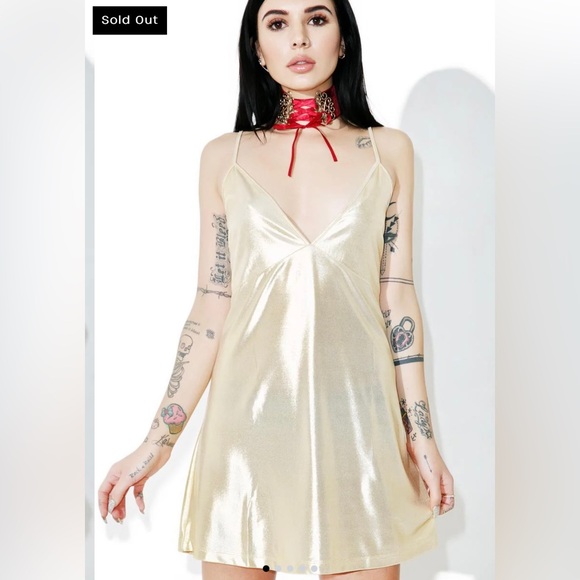 🌟🌟🌟MOTEL Gold dress size M - Picture 12 of 12